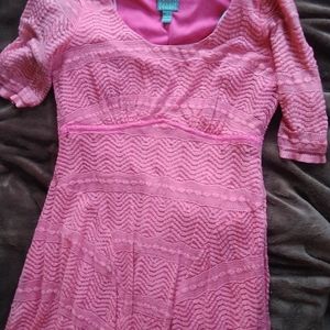 Rabbit Designs size 12 pink stretch lace dress
